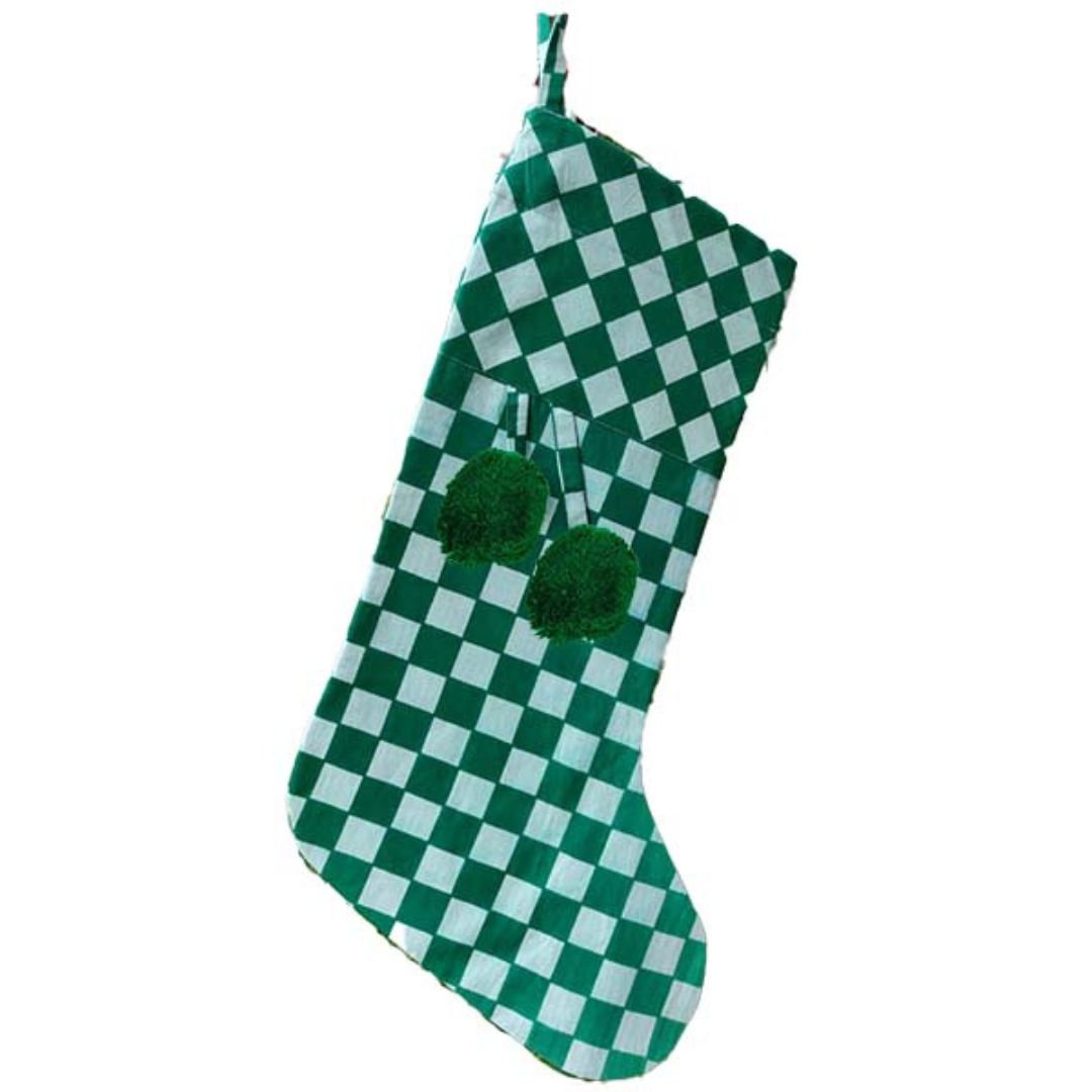 Green Checkered Stocking | Christmas Stocking – ohitsperfect