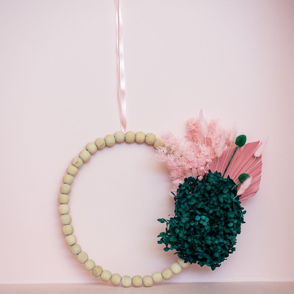 Greentini Beaded Hoop Wreath