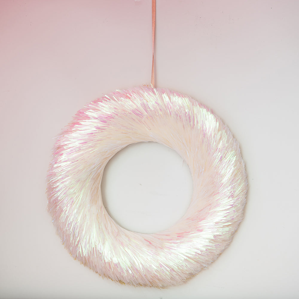 Holographic Tinsel Christmas Wreath