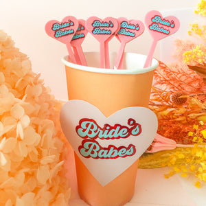 
                  
                    Load image into Gallery viewer, Bride&amp;#39;s Babes Heart Drink Stirrers Set 8pk
                  
                