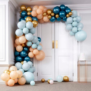 
                  
                    Load image into Gallery viewer, Luxe Teal and Gold Chrome Balloon Arch Kit
                  
                