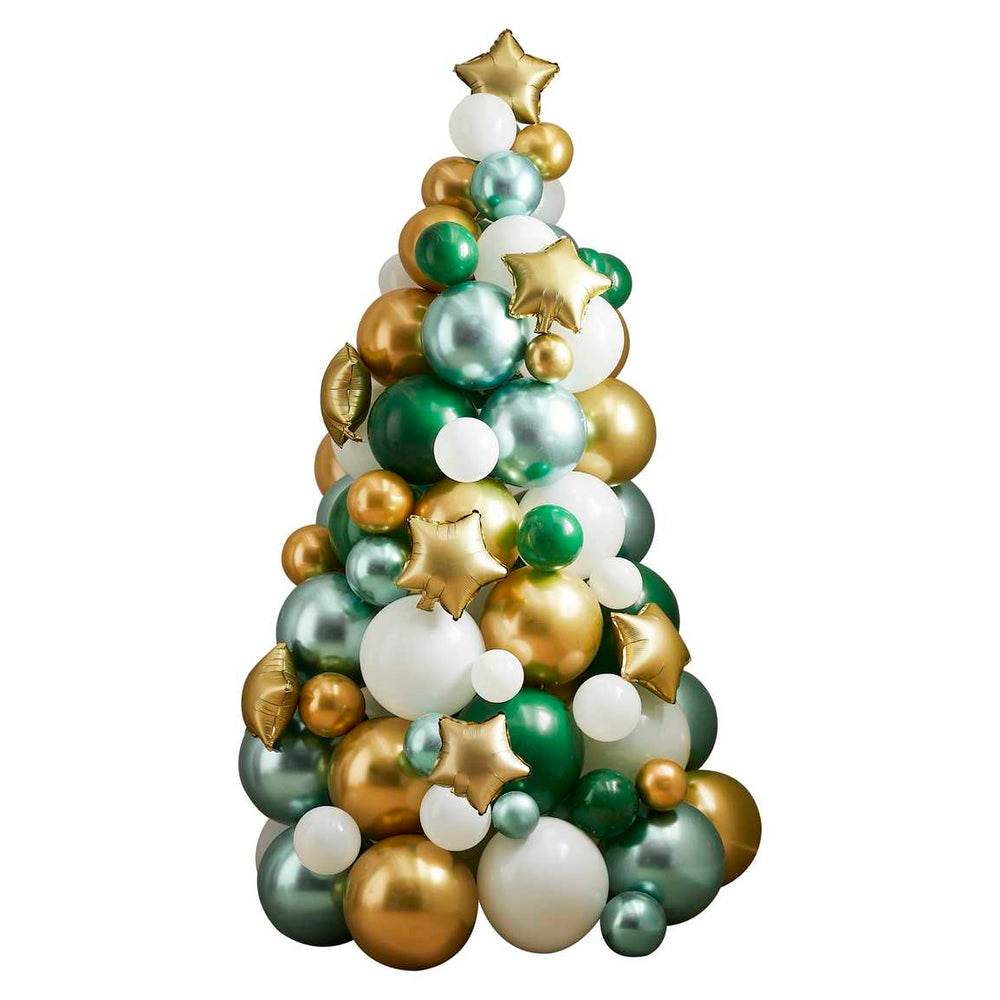 
                  
                    Load image into Gallery viewer, Green, Gold And White Balloon Christmas Tree
                  
                
