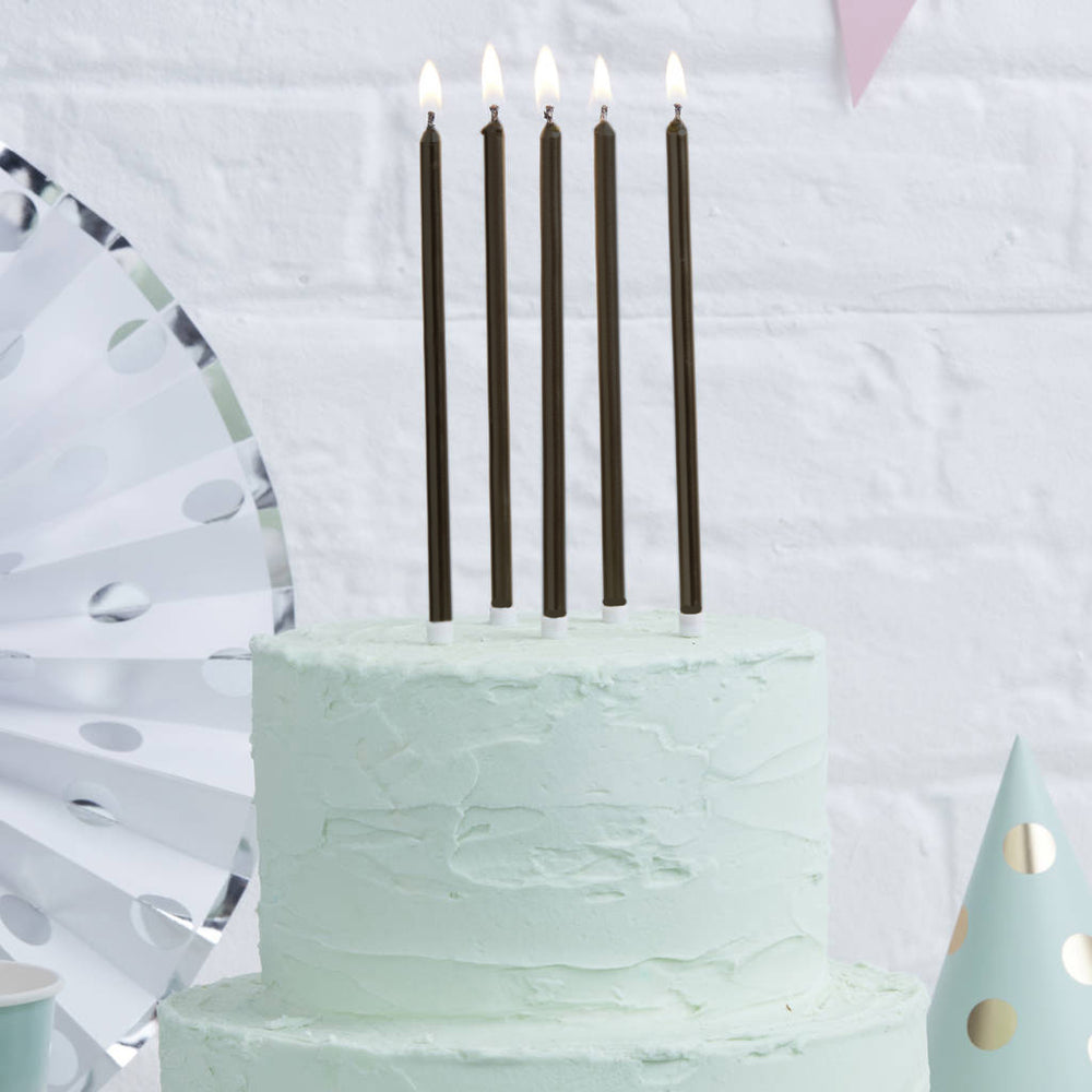 Tall Cake Candles - Black