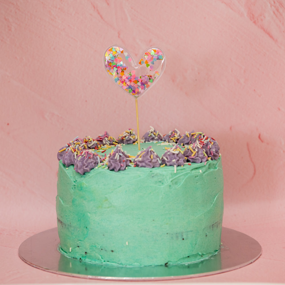 
                  
                    Load image into Gallery viewer, Confetti Heart Cake Topper
                  
                