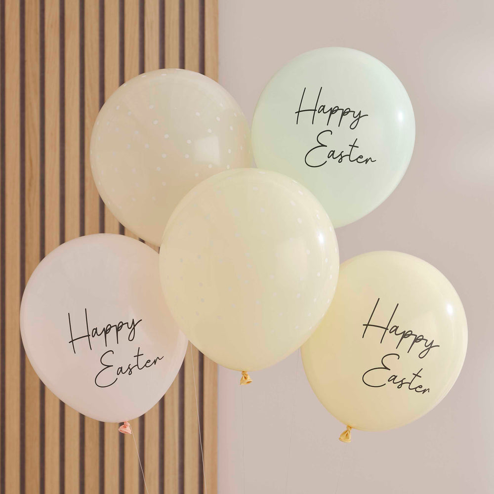Pastel Happy Easter Balloons