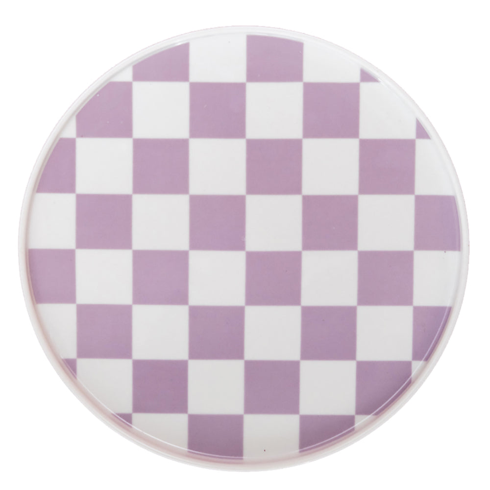Porcelain Plate - Lilac Checkered