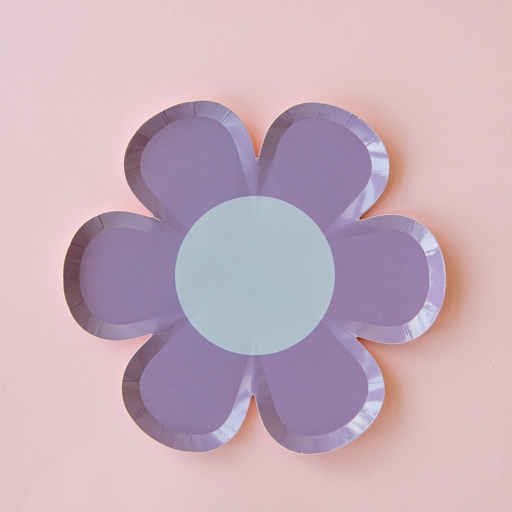 Rainbow Bloom Daisy Side Plate Purple 8pk