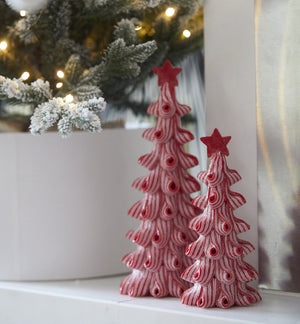 
                  
                    Load image into Gallery viewer, Red And White Strap Christmas Tree Medium
                  
                