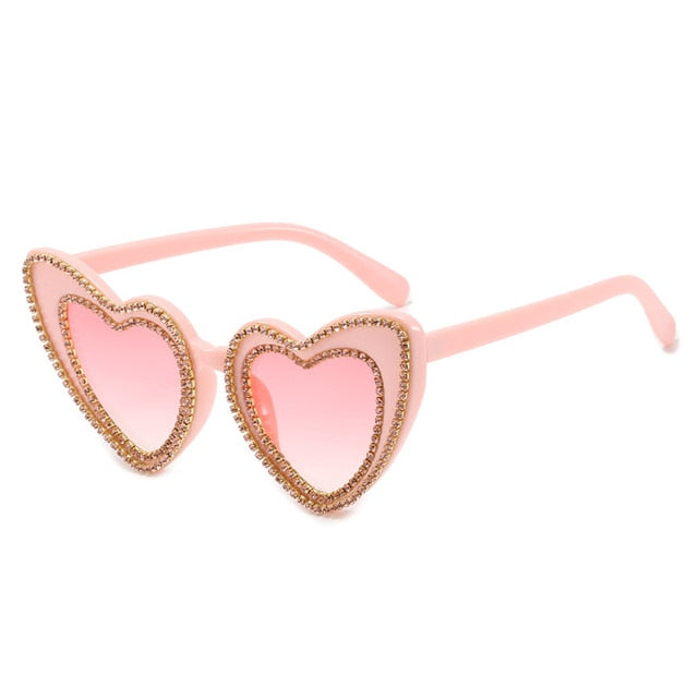 Adult Rhinestone Heart Shaped Sunglasses