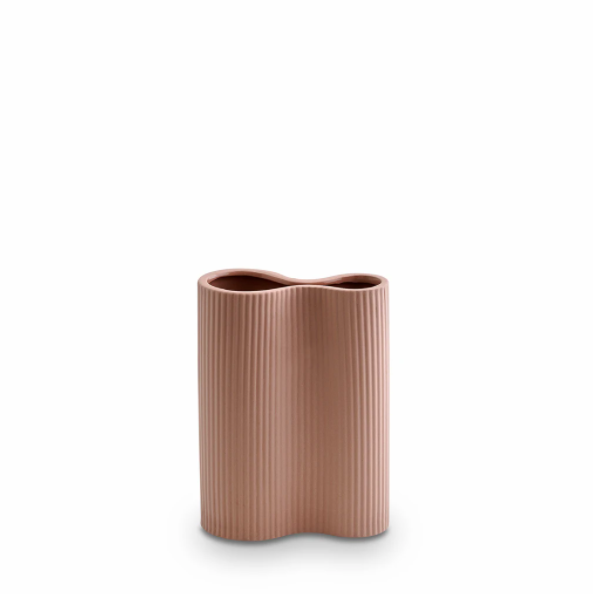 Ribbed Infinity Vase Ochre - Small