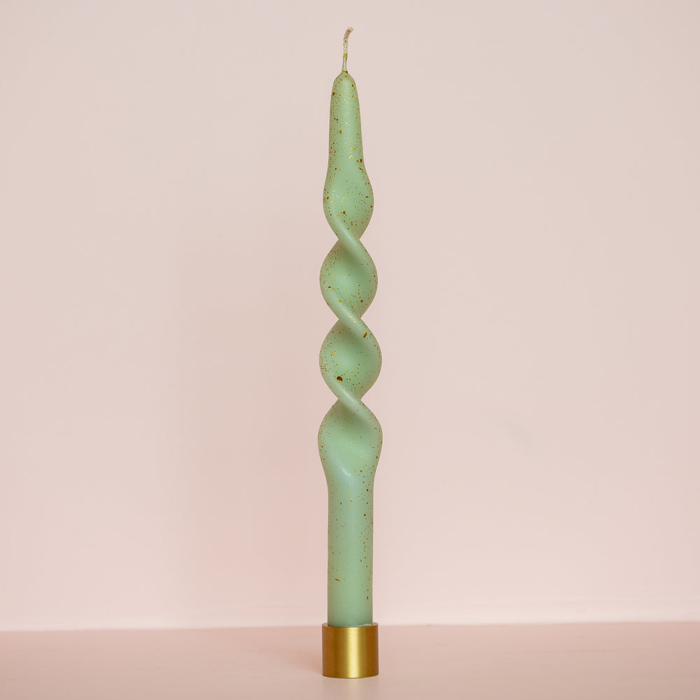 Speckled Twist Candle - Sage 28cm