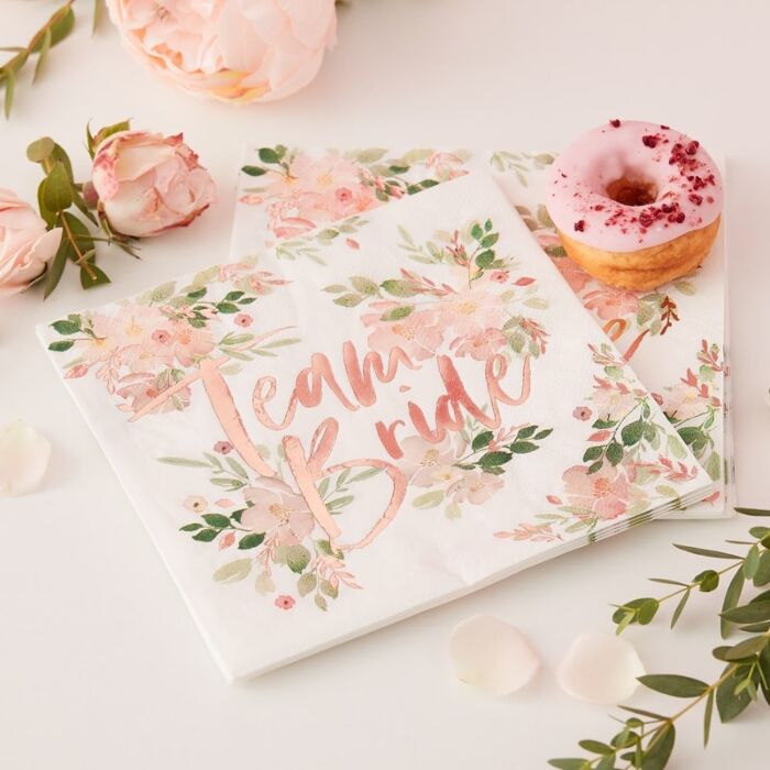 
                  
                    Load image into Gallery viewer, Team Bride Floral Hen Party Napkins
                  
                