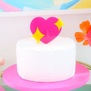 
                  
                    Load image into Gallery viewer, Emoji Heart Acrylic Cake Topper
                  
                