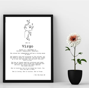 
                  
                    Load image into Gallery viewer, Zodiac Necklace and Print Gift Box - Virgo
                  
                