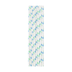 
                  
                    Load image into Gallery viewer, Blue &amp;amp; Green Polka Dot Paper Straws
                  
                