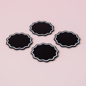 
                  
                    Load image into Gallery viewer, Double Wave Monochrome Acrylic Coaster Set
                  
                