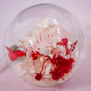
                  
                    Load image into Gallery viewer, Dried Flower Glass Bauble Ornaments – Red/Pink
                  
                