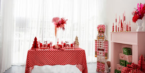 
                  
                    Load image into Gallery viewer, Red Pink Checkered Tablecloth
                  
                