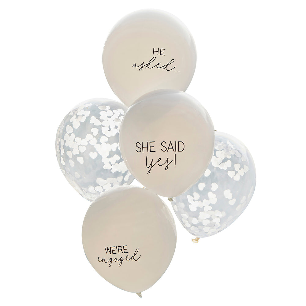 
                  
                    Load image into Gallery viewer, She Said Yes Confetti We&amp;#39;re Engaged Balloon Bundle
                  
                