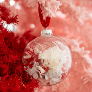 
                  
                    Load image into Gallery viewer, Jingle All The Way Floral Glass Bauble
                  
                