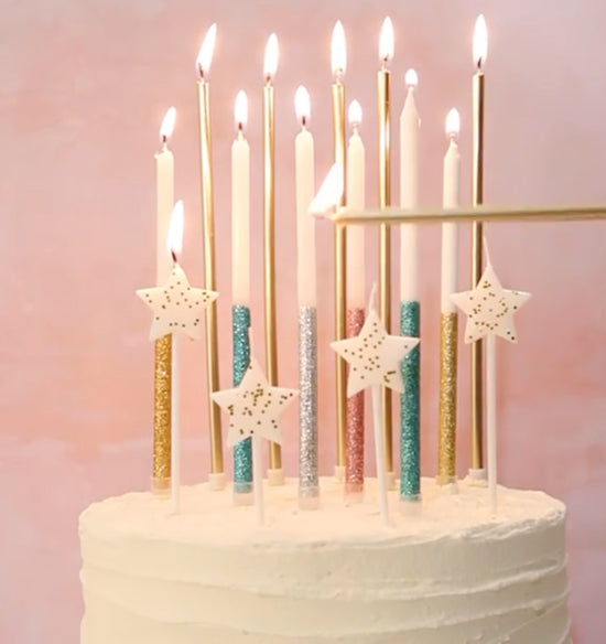 
                  
                    Load image into Gallery viewer, Gold Long Cake Candles
                  
                