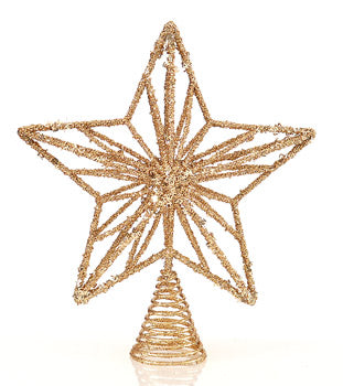 Wire Gold Star Christmas Tree Topper