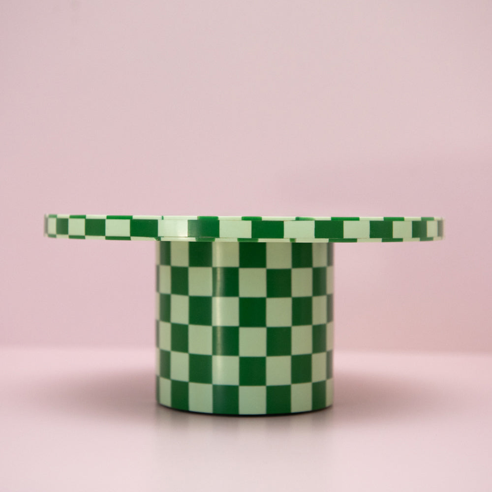 
                  
                    Load image into Gallery viewer, Green Checkered Resin Cake Stand Pre-Order
                  
                