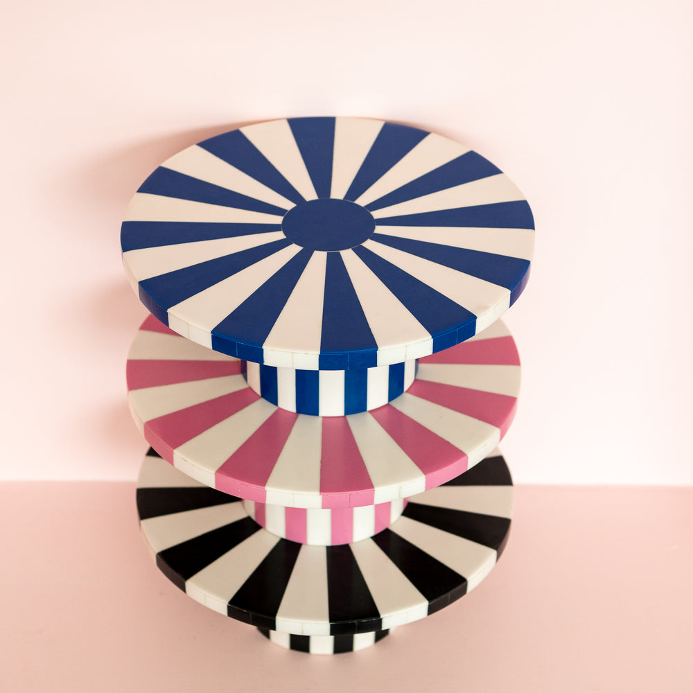 
                  
                    Load image into Gallery viewer, Sunburst Resin Cake Stand Candy Pink Pre-Order
                  
                