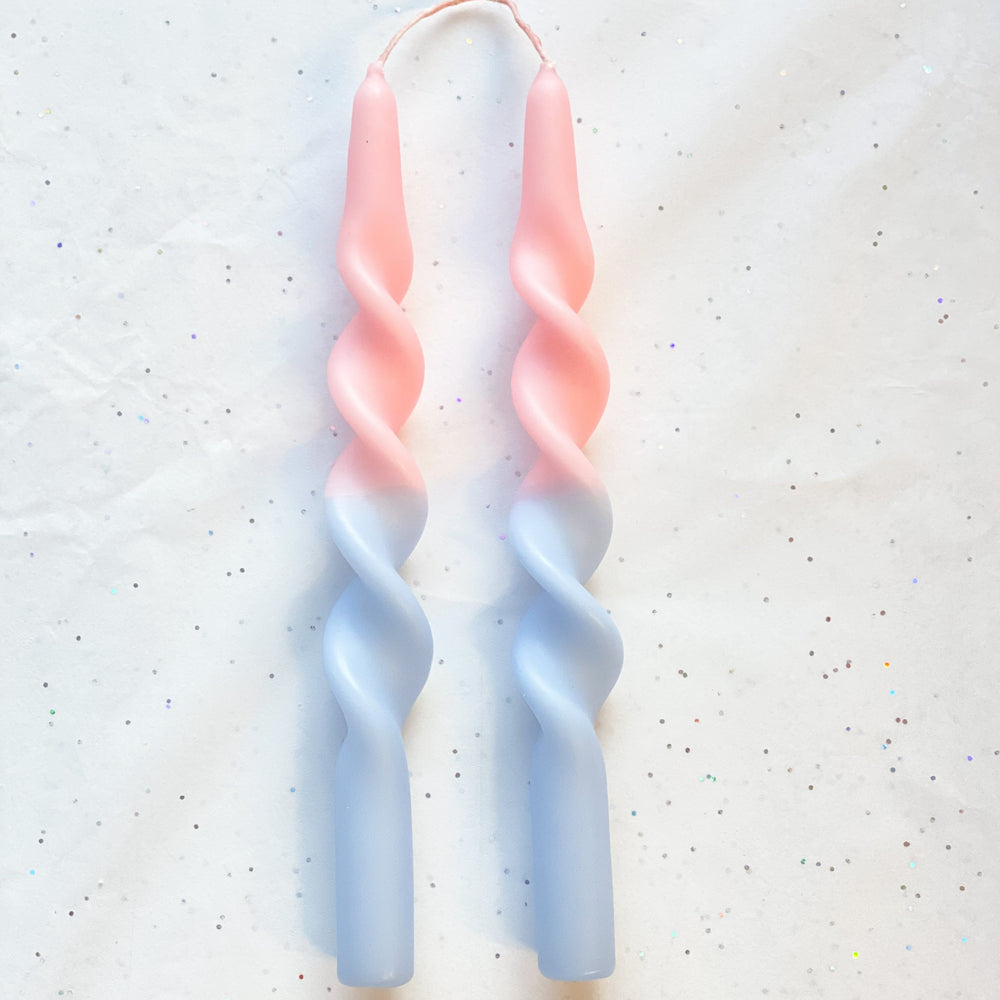 Twist Duo Toned Candle - Fairy Floss 28cm