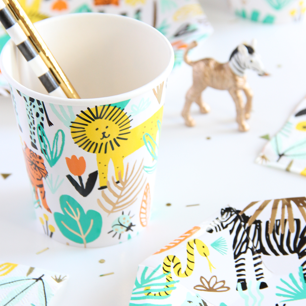 Safari Animal Paper Cups | Jungle Party Supplies – ohitsperfect