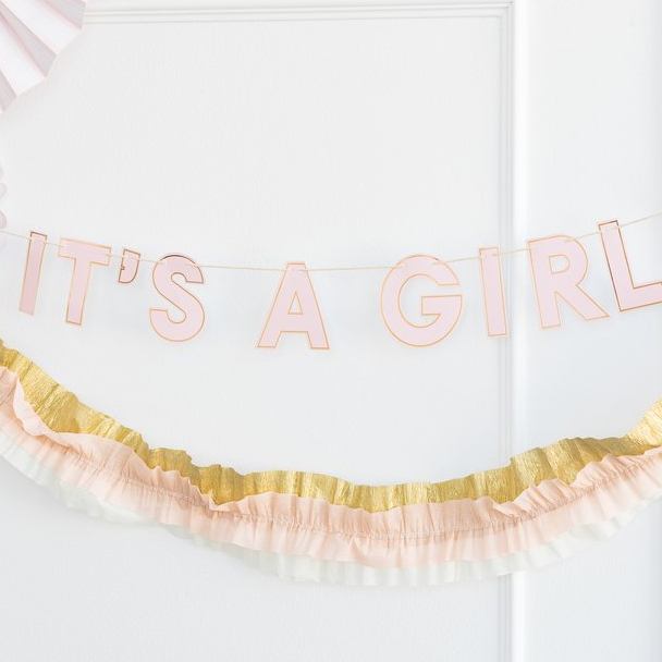 
                  
                    Load image into Gallery viewer, It&amp;#39;s A Girl Baby Shower Banner
                  
                