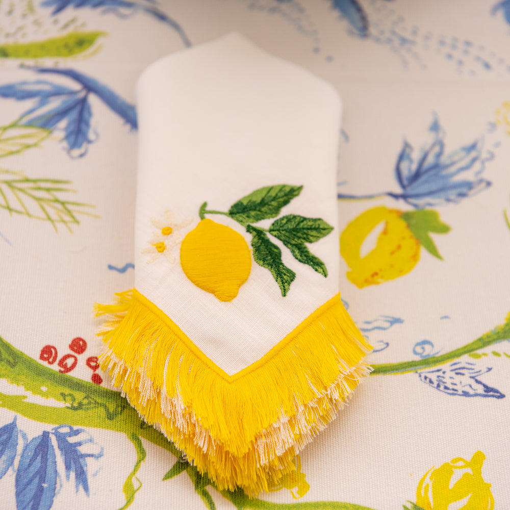 
                  
                    Load image into Gallery viewer, Lemon Embroidered Napkin Set
                  
                