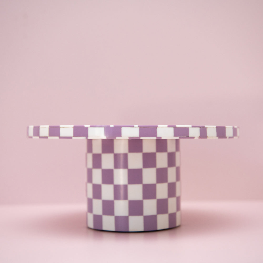 
                  
                    Load image into Gallery viewer, Lilac Checkered Resin Cake Stand Pre-Order
                  
                
