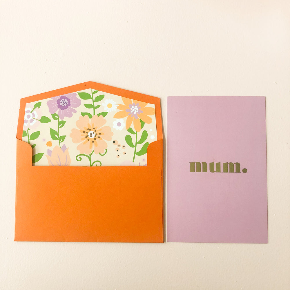 Mothers Day Gift Card and Lined Envelope