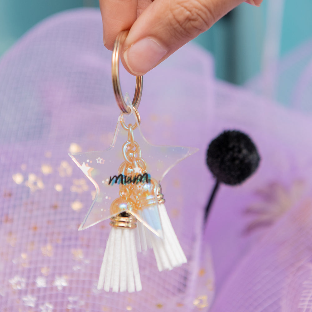 
                  
                    Load image into Gallery viewer, Celestial Tassel Key Ring
                  
                