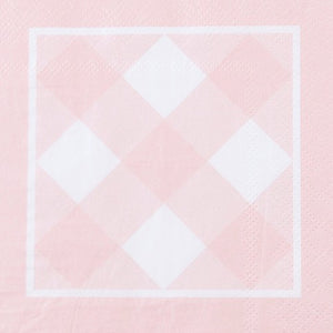 
                  
                    Load image into Gallery viewer, Pink Gingham Paper Cocktail Napkin
                  
                