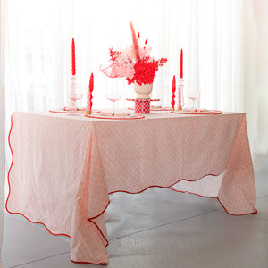
                  
                    Load image into Gallery viewer, pink-red-tablecloth-blockprinted-handmade
                  
                