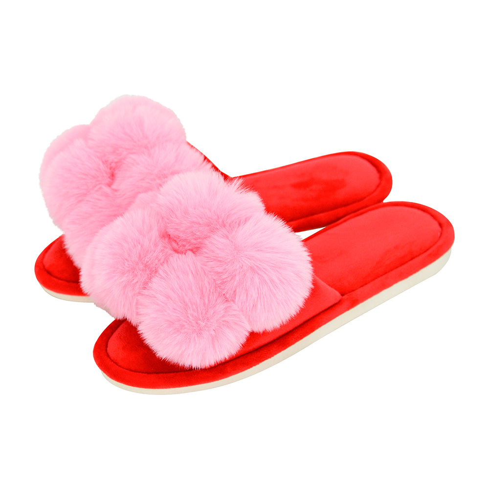 Pink Pom Pom Slippers