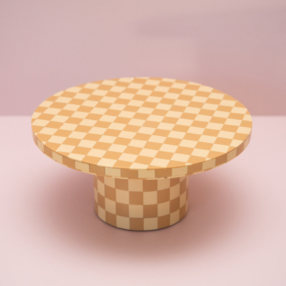 Sand Checkered Resin Cake Stand Pre-Order