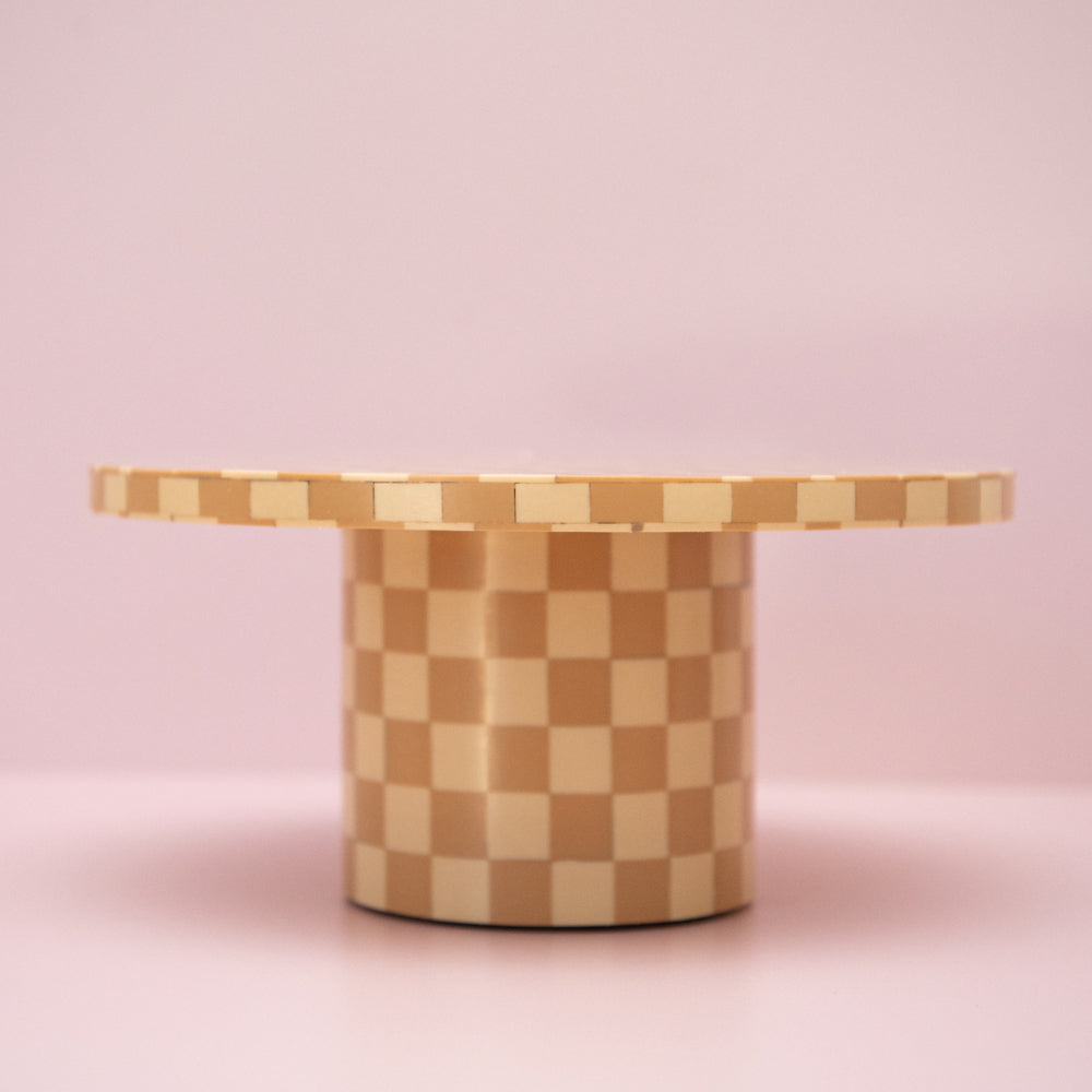 
                  
                    Load image into Gallery viewer, Sand Checkered Resin Cake Stand Pre-Order
                  
                