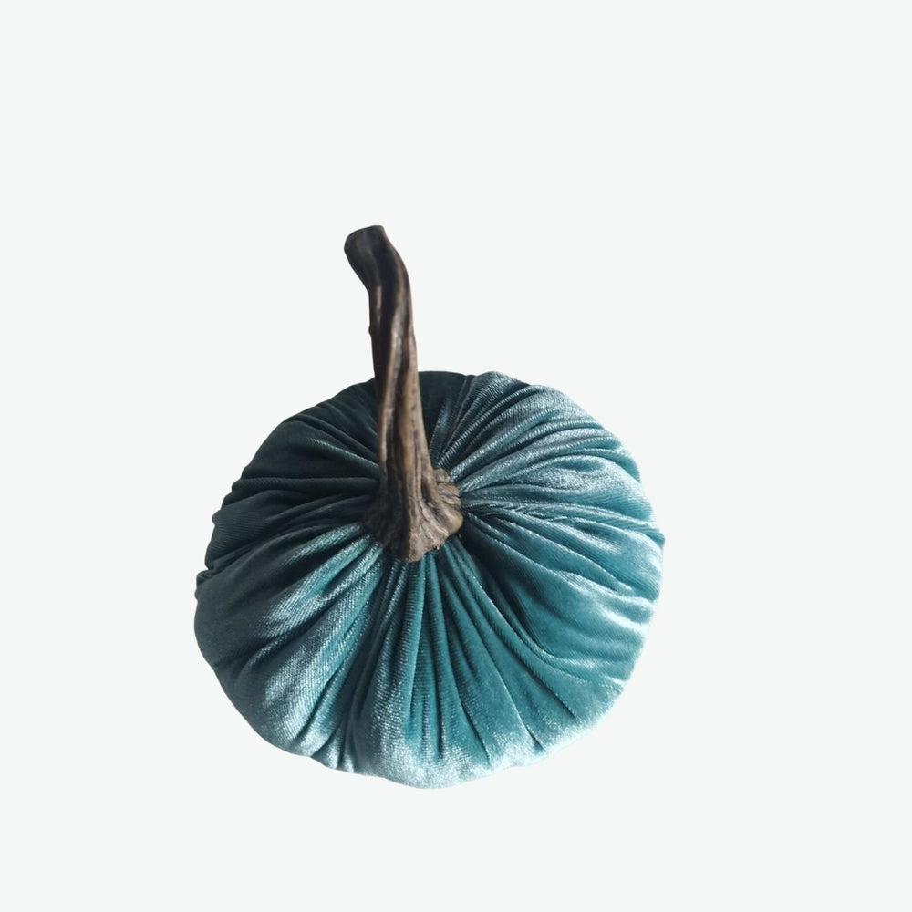 Teal Blue Silk Velvet Pumpkin
