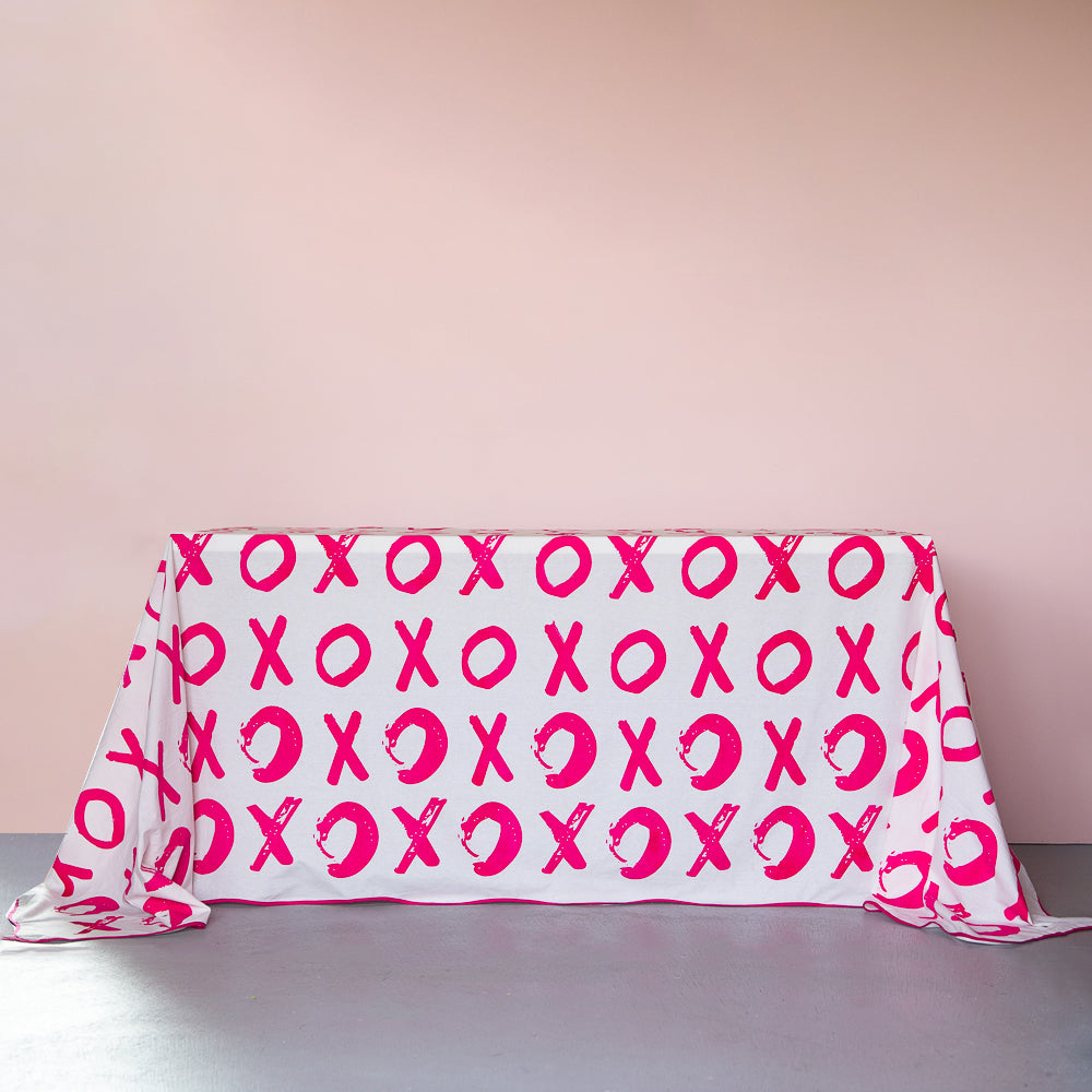 
                  
                    Load image into Gallery viewer, XOXO Neon Pink Tablecloth
                  
                